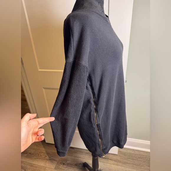 Sundry black side zip oversized Crew Neck Sweater - Picture 2 of 10